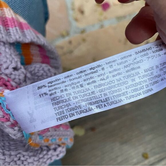 ZARA CROCHET KNIT TOP MULTICOLORED size small - Picture 3 of 6